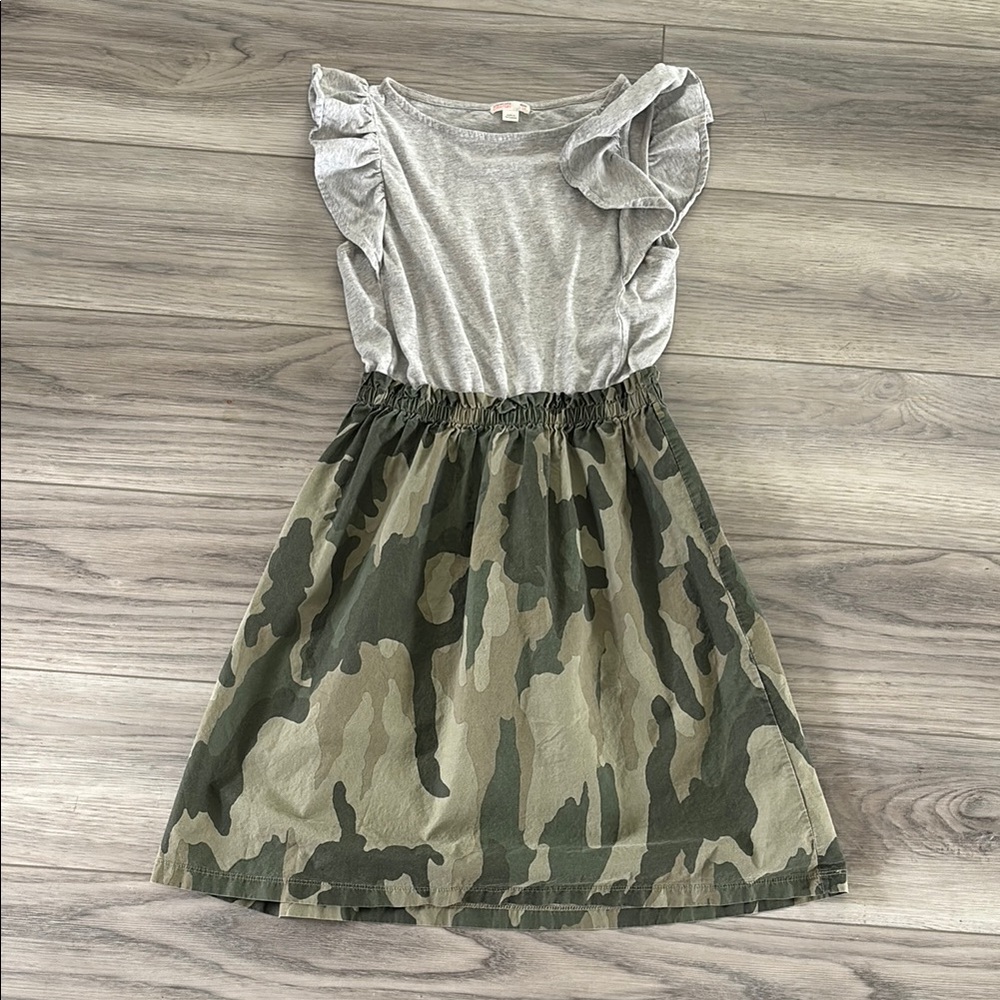 Kids Camouflage Dress with Ruffle Sleeves